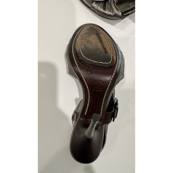 BCBGMAXAZRIA CHELSEY METALLIC Pewter Hell 6.5NIB classic the early 2000s Y2Kera - Picture 4 of 7